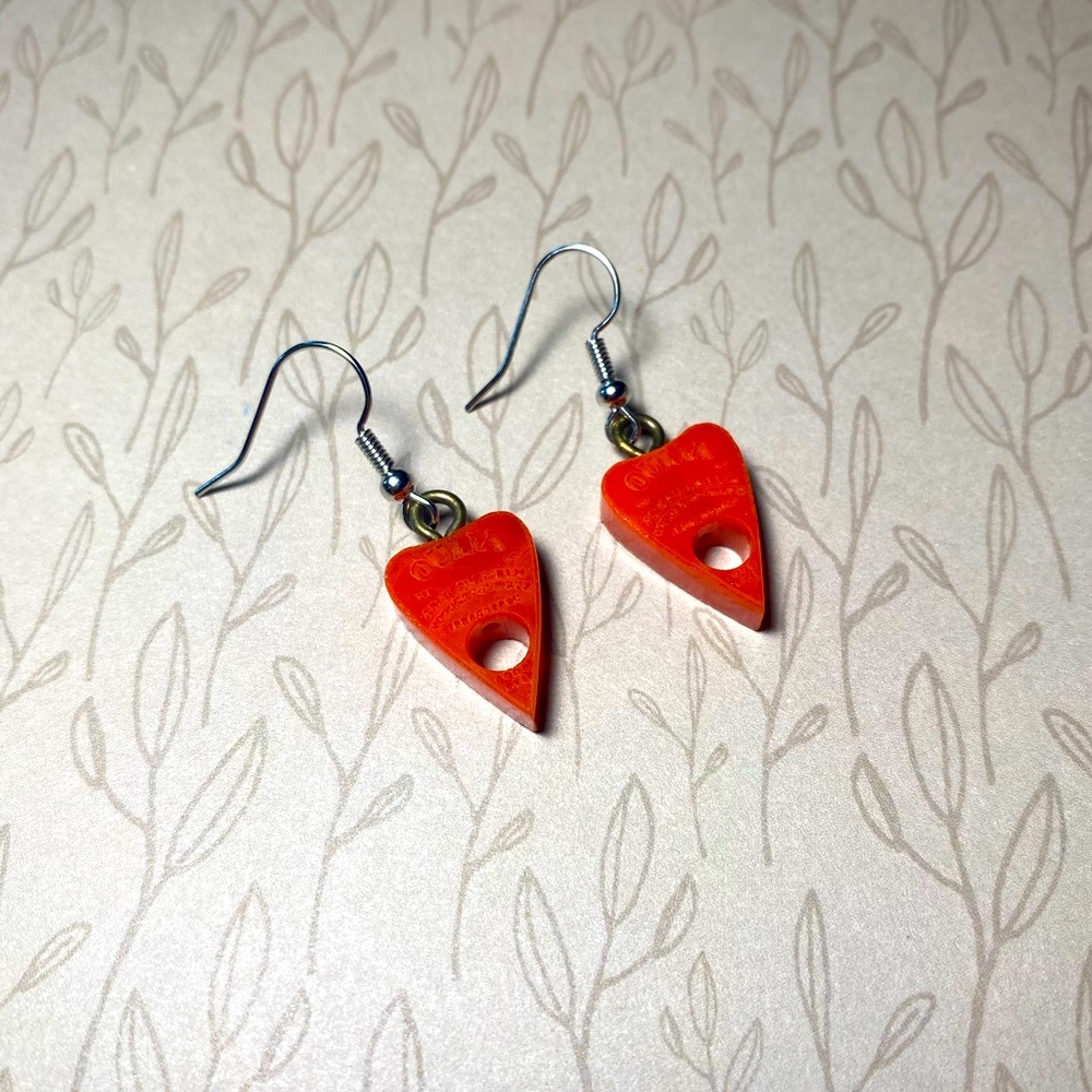 Red Ouija Planchette Earrings!